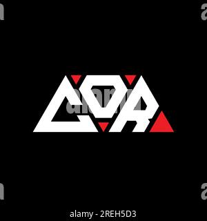 LOGO des COR-Dreiecksbuchstabens mit Dreiecksform. MONOGRAMM MIT DEM COR-Dreieck-Logo. LOGO-Vorlage FÜR COR-Dreieck-Vektor mit roter Farbe. COR triangul Stock Vektor