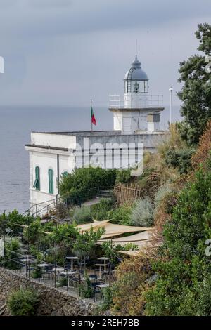 Leuchtturm von Faro in der Nähe von Portofino Stockfoto