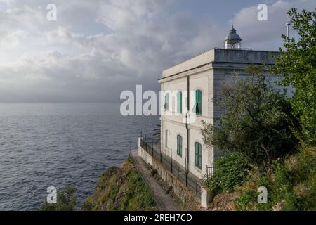 Leuchtturm von Faro in der Nähe von Portofino Stockfoto