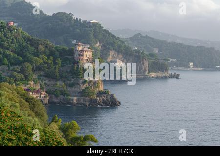 Leuchtturm von Faro in der Nähe von Portofino Stockfoto