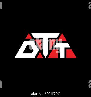 DTT-Logo mit Dreiecksbuchstaben und Dreiecksform. DTT-Dreieck-Logo-Monogramm. DTT-dreieckige Vektor-Logo-Vorlage mit roter Farbe. DTT Triangul Stock Vektor