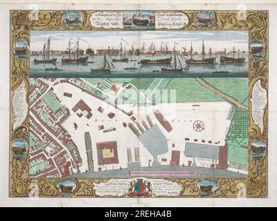 In Deptford mit einem Teil der Stadt 1753 von Pierre-Charles Canot Stockfoto