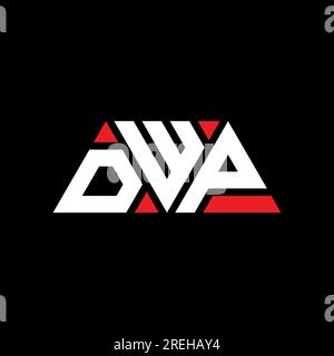 DWP-Logo mit Dreiecksbuchstaben und Dreiecksform. DWP-Monogramm mit Dreieckslogo. DWP-dreieckige Vektorvorlage mit roter Farbe. DWP Triangul Stock Vektor