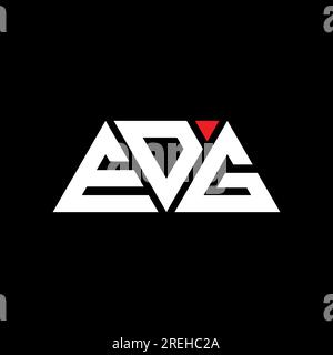 EDG-Logo mit Dreiecksbuchstaben und Dreiecksform. Monogramm mit EDG-Dreieck-Logo. EDG-Dreieck-Vektor-Logo-Vorlage mit roter Farbe. EDG Triangul Stock Vektor