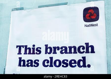 NatWest Bank, diese Filiale ist jetzt geschlossen Stockfoto