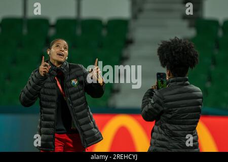 Perth, Aus. 28. Juli 2023. Perth, Australien, Juli 28. 2023: Aldrith Quintero (20 Panama) anlässlich des FIFA Womens World Cup Match Day 2023 -1 offizielle Pressekonferenz und Schulung für Panama im Perth Rectangular Stadium (HBF Park) in Perth, Australien. (NOE Llamas/SPP) Guthaben: SPP Sport Press Photo. Alamy Live News Stockfoto