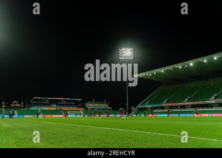 Perth, Aus. 28. Juli 2023. Perth, Australien, Juli 28. 2023: Spieler von Panama während des 2023 FIFA Womens World Cup Match Day -1 offizielle Pressekonferenz und Schulung für Panama im Perth Rectangular Stadium (HBF Park) in Perth, Australien. (NOE Llamas/SPP) Guthaben: SPP Sport Press Photo. Alamy Live News Stockfoto