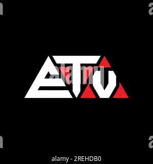 ETV-Logo mit Dreiecksbuchstaben und Dreiecksform. ETV-Dreieck-Logo-Monogramm. ETV-Dreieck-Vektor-Logo-Vorlage mit roter Farbe. ETV Triangul Stock Vektor