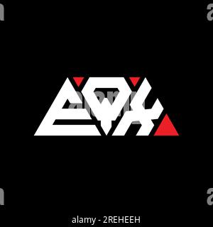 EQX-Logo mit Dreiecksbuchstaben und Dreiecksform. EQX-Dreieck-Logo-Monogramm. EQX-Dreieck-Vektor-Logo-Vorlage mit roter Farbe. EQX Triangul Stock Vektor