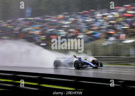 Stavelot, Belgien. 28. Juli 2023. Stavelot, Belgien, 2807/2023, 02 SARSERGEANT Logan (usa), Williams Racing FW45, Action während des Formel-1-Grand Prix von 2023 MSC Cruises, 12. Runde der Formel-1-Weltmeisterschaft 2023 vom 28. Bis 30. Juli 2023 auf dem Circuit de Spa-Francorchamps in Stavelot, Belgien Kredit: Unabhängige Fotoagentur/Alamy Live News Stockfoto