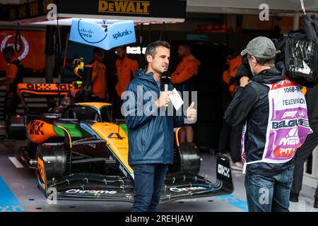 Stavelot, Belgien. 28. Juli 2023. DUPIN Laurent, Canal+ TV, Portrait, während des Formel 1 MSC Cruises 2023 Grand Prix, 12. Runde der Formel-1-Weltmeisterschaft 2023 vom 28. Bis 30. Juli 2023 auf dem Circuit de Spa-Francorchamps in Stavelot, Belgien Kredit: Independent Photo Agency/Alamy Live News Stockfoto