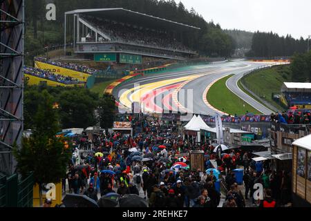 Stavelot, Belgien. 28. Juli 2023. Fans auf dem Grund des Raidillon während des Formel-1-MSC-Cruises-Grand Prix 2023 in Belgien, 12. Runde der Formel-1-Weltmeisterschaft 2023 vom 28. Bis 30. Juli 2023 auf dem Circuit de Spa-Francorchamps in Stavelot, Belgien Kredit: Independent Photo Agency/Alamy Live News Stockfoto