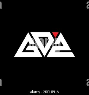 GDZ-Logo mit Dreiecksbuchstaben und Dreiecksform. GDZ-Dreieck-Logo-Monogramm. GDZ-Dreieck-Vektor-Logo-Vorlage mit roter Farbe. GDZ Triangul Stock Vektor