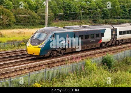 Avanti Pendolino Neige-Elektrozug. Stockfoto