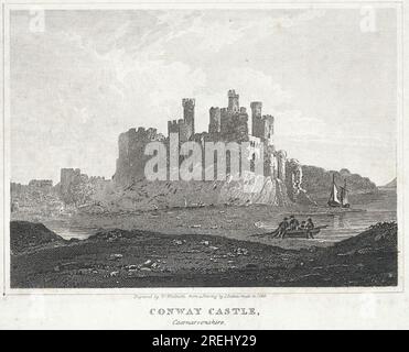 Conway Castle, Caernarvonshire, ca. 1820, von William Woolnoth Stockfoto