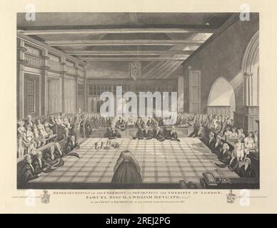 Repräsentation der Zeremonie zur Präsentation der Sheriffs von London 1813 durch James Stow Stockfoto