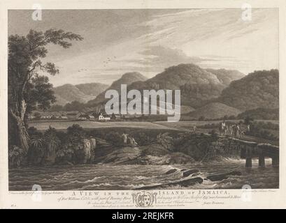 Ein Blick auf die Insel Jamaika, Fort William Estate, mit einem Teil des Roaring River gehört Mr. William Beckford, Esq. R nahe Savannah la Marr 1778 von Thomas Vivares Stockfoto