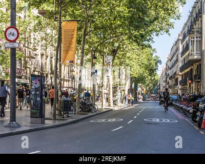 Las Ramblas in Barcelona, Katalonien, Spanien. Stockfoto