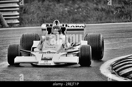 Formel 1 Anderstorp 1977 James Hunt McLaren M 26 1976 Weltmeister Stockfoto