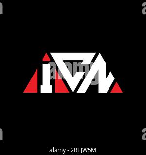 ICN-Logo mit dreieckigem Buchstaben in Dreiecksform. Monogramm mit ICN-Dreieck-Logo. ICN-dreieckige Vektorvorlage mit roter Farbe. ICN-Triangul Stock Vektor