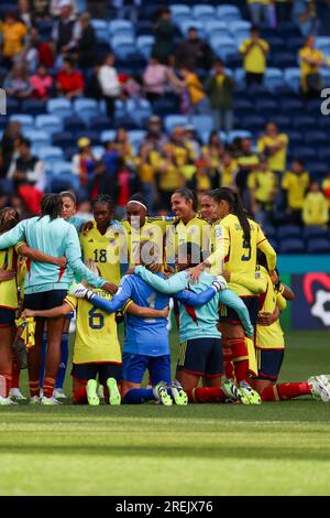 Sydney, Australien. 25. Juli 2023. Kolumbiens Team feiert während der FIFA Frauen-Weltmeisterschaft 2023 Australien/Neuseeland zwischen Kolumbien und Corea im Aussie Stadium. Endstand: Kolumbien 2 - Südkorea 0. Kredit: SOPA Images Limited/Alamy Live News Stockfoto