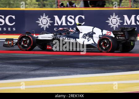 Stavelot, Belgien. 28. Juli 2023. Yuki Tsunoda aus AlphaTauri während der Qualifikation für den Großen Preis von Belgien F1 im Spa Francorchamps am 28. Juli 2023 in Stavelot, Belgien. Kredit: Marco Canoniero/Alamy Live News Stockfoto