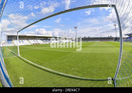 Das Suit Direct Stadium Cyril Knowles steht am Freitag, den 28. Juli 2023, während des Vorsaison Freundschaftsspiels zwischen Hartlepool United und Harrogate Town im Victoria Park, Hartlepool. (Foto: Scott Llewellyn | MI News) Guthaben: MI News & Sport /Alamy Live News Stockfoto