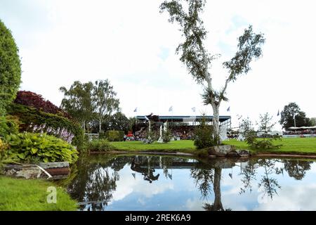 Ben Maher in Aktion auf Point Remo während des Longines FEI Jumping Nations Cup von Great Britain Hassocks, Vereinigtes Königreich, 28. Juli 2023. Die Longines Royal International Horse Show. Kredit: Rhianna Chadwick/Alamy Live News Stockfoto