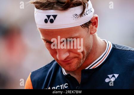 Hamburg, Deutschland. 28. Juli 2023. Tennisspieler Caspar Ruud aus Norwegen beim Hamburg European Open 2023. Frank Molter/Alamy Live-Nachrichten Stockfoto