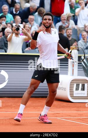 Hamburg, Deutschland. 28. Juli 2023. Tennisspieler Arthur Fils aus Frankreich beim Hamburg European Open 2023. Frank Molter/Alamy Live-Nachrichten Stockfoto