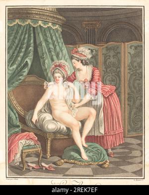 "Louis-Marin Bonnet after Nicolas-René Jollain, Le Bain, Color Stipple, Widener Collection, 1942,9.2387" Stockfoto