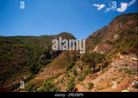 Kundal Village im Nandhour Valley, wo Jim Corbett nach dem Chowgarh Maneating Tiger, Uttarakhand, Indien, kam Stockfoto