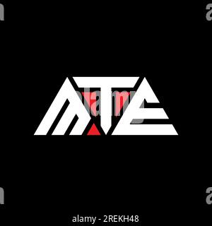 MTE-Logo mit Dreiecksbuchstaben und Dreiecksform. MTE-Dreieck-Logo-Monogramm. MTE-Dreieck-Vektor-Logo-Vorlage mit roter Farbe. MTE Triangul Stock Vektor
