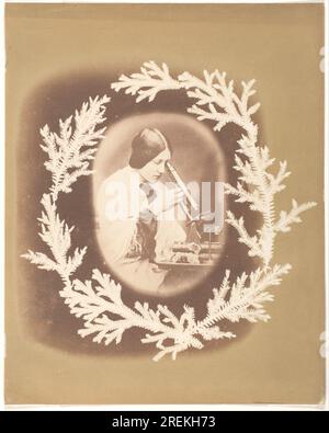 Thereza Dillwyn Llewelyn mit ihrem Mikroskop circa 1854 von John Dillwyn Llewelyn Stockfoto