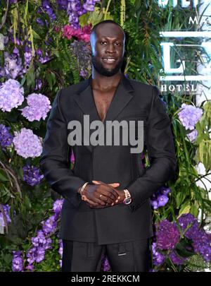 London, Großbritannien. 28. Juli 2023. Stormzy Ankunft im Mike Gala, Stormzy's 30. Birthday mit Biltmore Mayfair, LXR Hotels & Resorts und Don Julio 1942, London. Kredit: Doug Peters/EMPICS/Alamy Live News Stockfoto