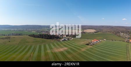 Blick auf Cattenstedt Harz Stockfoto