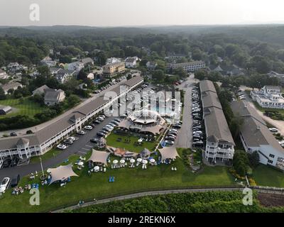 Luftfoto in HD-Qualität vom New England Beach Resort in Ogunquit Maine Stockfoto