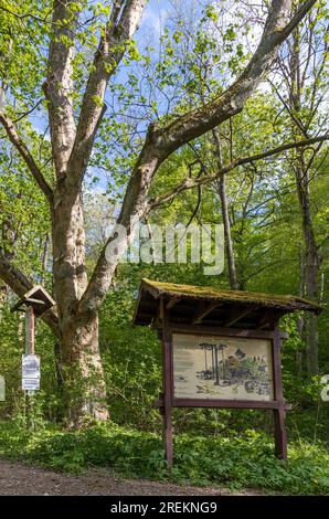 Wegweiser der Wanderwege in der Region Selketal Harz Stockfoto