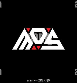 MOS-Logo mit Dreiecksbuchstaben und Dreiecksform. Monogramm mit MOS-Dreieck-Logo. Vorlage für MOS-Dreieck-Vektor-Logo in roter Farbe. MOS triangul Stock Vektor