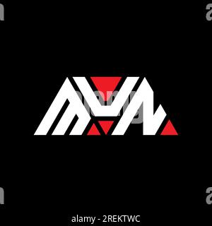 MUN-Logo mit Dreiecksbuchstaben und Dreiecksform. MUN-Dreieck-Logo-Monogramm. MUN-Dreieck-Vektor-Logo-Vorlage mit roter Farbe. MUN triangul Stock Vektor