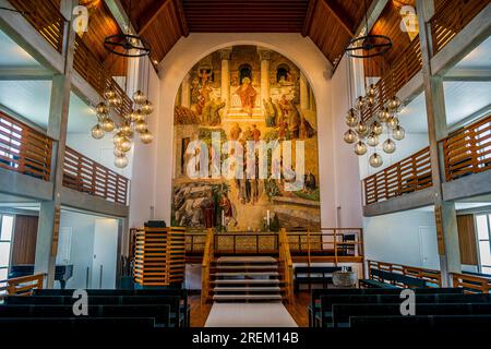 Innere Christianskirkjan (christliche Kirche), modernes Kirchengebäude, Klaksvik, Färöer Inseln, Dänemark Stockfoto
