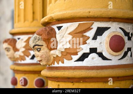 Portaldetails über das Rathaus von Muenden, Weser Renaissance, Hann. Muenden oder Hannoversch Muenden, Niedersachsen, Deutschland Stockfoto