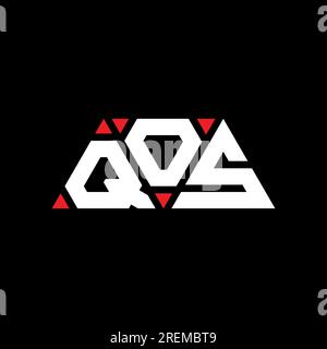 QOS-Logo mit Dreiecksbuchstaben und Dreiecksform. QOS Dreieck Logo Design Monogramm. QOS-dreieckige Vektorvorlage mit roter Farbe. QOS Triangul Stock Vektor