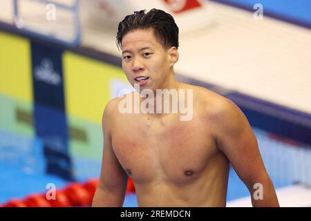 Fukuoka, Japan. 28. Juli 2023. Ippei Watanabe (JPN) Schwimmen : World Aquatics Championships Fukuoka 2023 Men's 200m Breaststroke Final in der Marine Messe Fukuoka Hall A in Fukuoka, Japan . Kredit: YUTAKA/AFLO SPORT/Alamy Live News Stockfoto