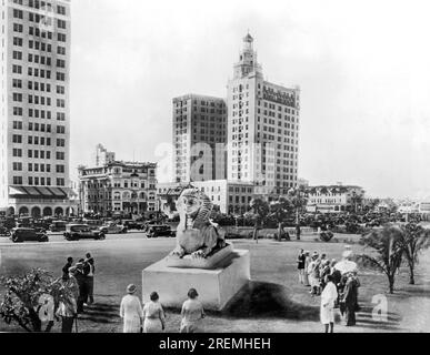 Miami, Florida: 1928 Bayfront Park in Miami wird eine arabische Kulisse für die bevorstehende Shriner Convention im Mai haben. Es werden mehr als 100.000 Besucher erwartet. Stockfoto