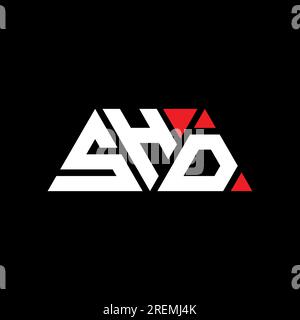 SHD-Logo mit Dreiecksbuchstaben und Dreiecksform. SHD-Monogramm mit Dreieck-Logo. SHD-dreieckige Vektorvorlage mit roter Farbe. SHD Triangul Stock Vektor