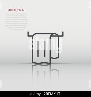 Bad Handtuch Symbol im flachen Stil. Waschlappen Vector Illustration auf weißem Hintergrund isoliert. Hygiene abwischen Geschäftskonzept. Stock Vektor