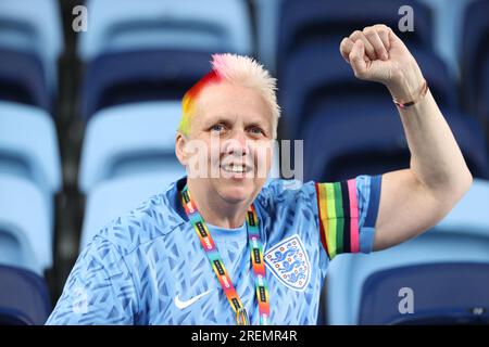 Sydney, Australien. 28. Juli 2023. Sydney Football Stadium Sydney Football Stadium Fußballfan im Spiel England gegen Dänemark für den FIFA WWC 2023 im Sydney Football Stadium. (Patricia Pérez Ferraro/SPP) (Patricia Pérez Ferraro/SPP) Kredit: SPP Sport Press Photo. Alamy Live News Stockfoto