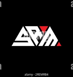 SRM-Logo mit Dreiecksbuchstaben und Dreiecksform. SRM-Dreieck-Logo-Monogramm. SRM-dreieckige Vektorvorlage mit roter Farbe. SRM Triangul Stock Vektor