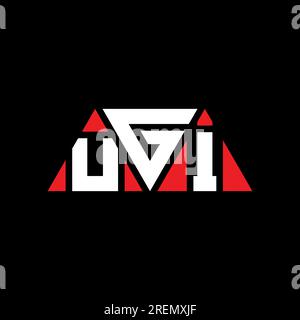 LOGO mit UGI-Dreiecksbuchstaben und Dreiecksform. Monogramm mit UGI-Dreieck-Logo. UGI-Dreieck-Vektor-Logo-Vorlage mit roter Farbe. UGI Triangul Stock Vektor